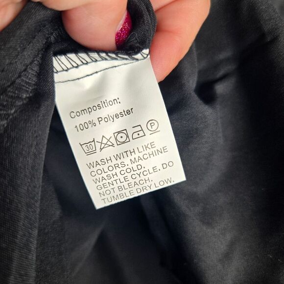 Shein Curve Black Belted Skater Skirt - Picture 5 of 6